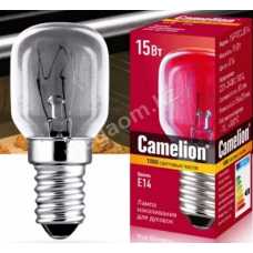 Camelion лампа для духовок (+300°) E14 15W 220V прозрачная 15/PT/CL/E14