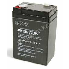 Свинцово-кислотный герметичный   аккумулятор   6V 4.5Ah Robiton VRLA6-4.5, 70х47х101мм