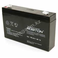 Свинцово-кислотный герметичный   аккумулятор   6V 7Ah Robiton VRLA6-7 151х34х94мм