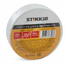 Изоляционная лента STEKKER INTP01319-20 0,13*19 мм, 20 м. белая