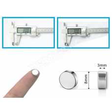 Неодимовый магнит диск D8x3 мм., N35