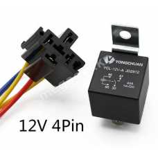 Реле 4-контактное 12V 40A, с держателем и ответной частью  YCL-12V-A JD2912