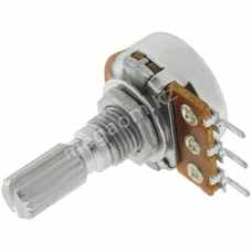 Резистор переменный 3 pin  100 К  (D-17 мм, резьба M7, вал D-6 мм накатка-разрез L-13 мм)