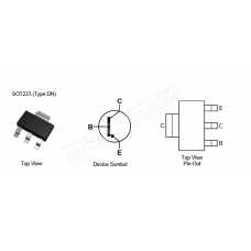 FZT751, Bipolar (BJT) Single Transistor, PNP, 60 V, 3 A, 2 W, SOT-223, Surface Mount 