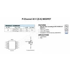 VBA2412, 40V 16.1A 14m-@4.5V,8.4A 6.3W 2.5V@250uA P Channel SO-8 MOSFETs